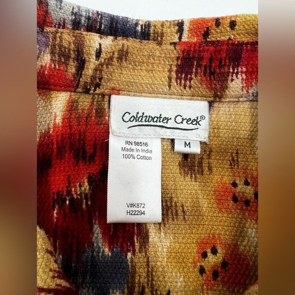 Coldwater Creek floral button up shirt/jacket. Size M pit to‎ pit 21 length 22.5 - Picture 4 of 8